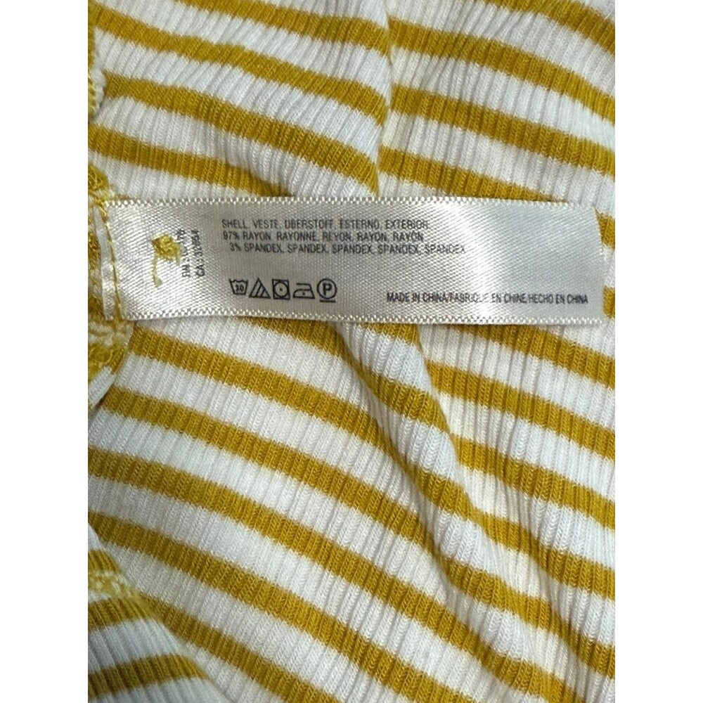 Anthropologie Pure + Good Striped Henley Dress Yellow XS - Picture 7 of 9